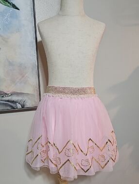 3 for $20 ✨ Hello Kitty Sanrio Pink Gold Glitter Tutu Skirt Size 7/8